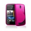 Silikon etui za HTC Desire 500 +zaščitna folija ,Pink barva