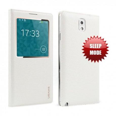 Torbica za Samsung Galaxy Note 3 Window View Design Bela barva