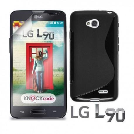 Silikon etui za LG L90 +Folija ekrana, Črna barva