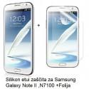 Silikon etui za Samsung Galaxy Note II ,N7100 +Folija, transparent  svetla