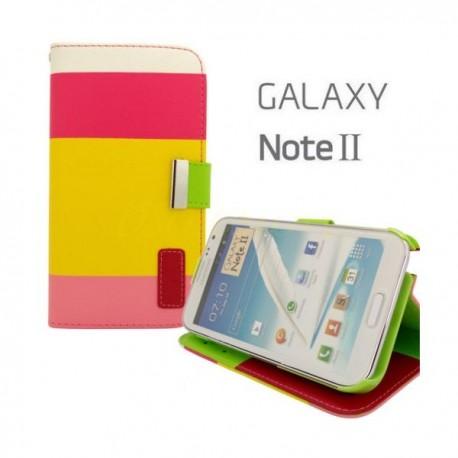 Torbica Etui zaščita za Samsung Galaxy Note 2 N7100 Preklopna- Barvna