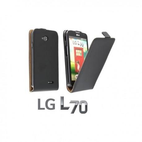 Torbica za LG L70 Preklopna +Zaščitna folija ekrana, Črna barva