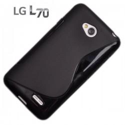 Silikon etui za LG L70 +Folija ekrana, Črna barva