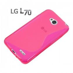 Silikon etui za LG L70 +Folija ekrana, Pink barva