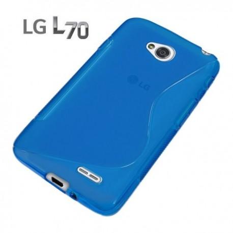 Silikon etui za LG L70 +Folija ekrana, Modra barva