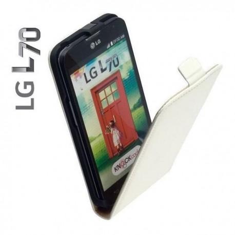 Torbica za LG L70 Preklopna +Zaščitna folija ekrana, Bela barva