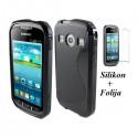 Silikon Etui za Samsung Galaxy Xcover 2 S7710 +folija, črna barva