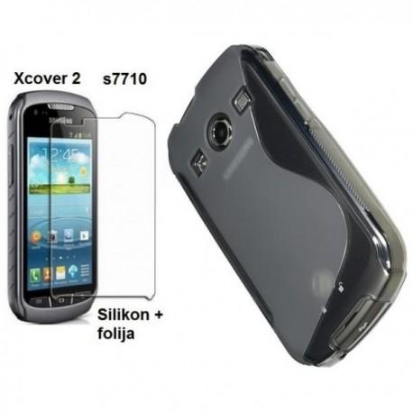 Silikon Etui za Samsung Galaxy Xcover 2 S7710 +folija, Transparent barva