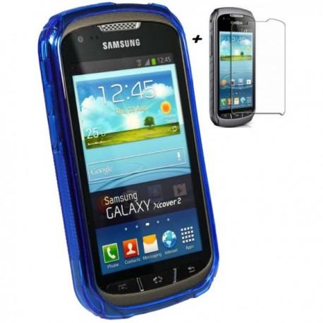 Silikon Etui za Samsung Galaxy Xcover 2 S7710 +folija, Temno Modra barva