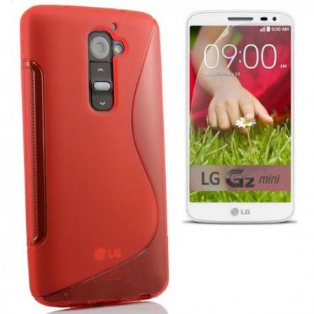 Silikon etui za LG G2 Mini +Folija ekrana, Rdeča barva