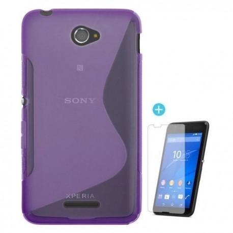Silikon eui za Sony Xperia E4 Vijola barva+ folija ekrana