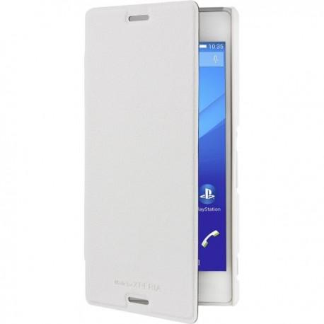 Preklopna torbica Roxfit za Sony Xperia M4 Aqua Bela barva