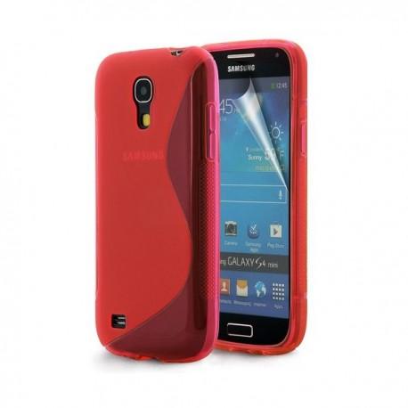 Silikon etui za Samsung Galaxy S4 Mini +Folija, Rdeča barva