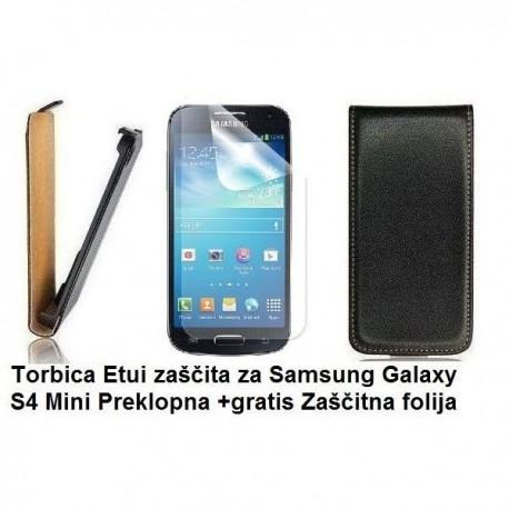 Torbica za Samsung Galaxy S4 Mini Preklopna, črna barva +Zaščitna folija