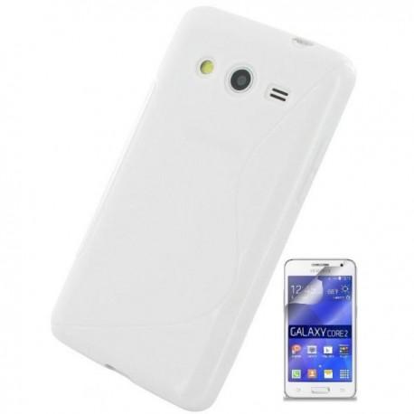 Silikon etui za Samsung Galaxy Core 2 +Folija ekrana, Bela
