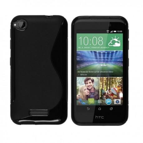 Silikon Etui za HTC Desire 320, Črna barva, priložena folija ekrana
