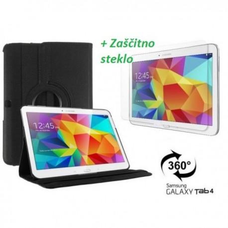 Torbica za Samsung Galaxy TAB 4 10.1+ Zaščitno steklo, Črna barva