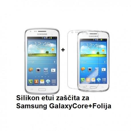 Silikon etui Jekod za Samsung Galaxy Core +Folija ekrana, Transparent