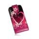  Preklopna Torbica za Samsung Galaxy Core +Zaščitna folija, Red-Heart