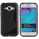 Silikon Etui za Samsung Galaxy J1, Črna barva+ folija ekrana