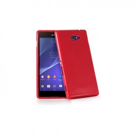 Silikon etui za Sony Xperia M2 Aqua, Rdeča barva, priložena folija ekrana