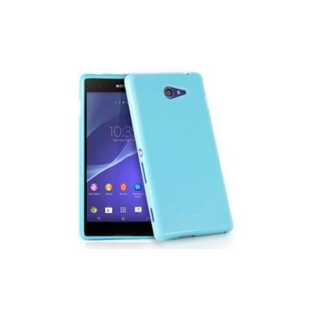 Silikon etui za Sony Xperia M4 Aqua, Modra barva, priložena folija ekrana