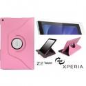 Torbica za Sony Xperia Z2 Tablet, Vrtljiva 360+ Folija ekrana, Pink barva