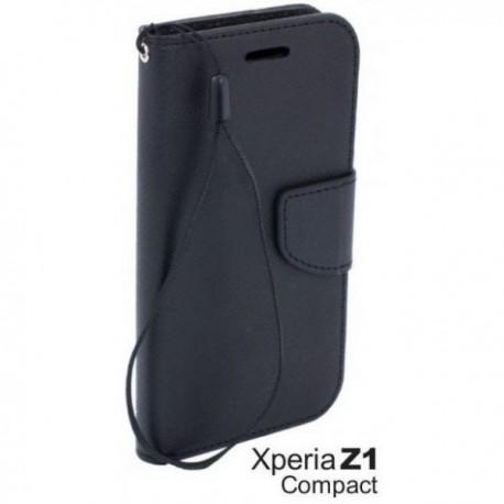 Preklopna Torbica Fancy za Sony Xperia Z1 Compact, Črna barva