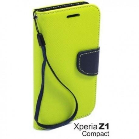 Preklopna Torbica Fancy za Sony Xperia Z1 Compact, Zelena barva