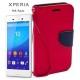 Preklopna Torbica Fancy za Sony Xperia M4 Aqua, Rdeča barva