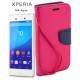 Preklopna Torbica Fancy za Sony Xperia M4 Aqua, Pink barva