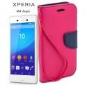 Preklopna Torbica Fancy za Sony Xperia M4 Aqua, Pink barva