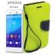 Preklopna Torbica Fancy za Sony Xperia M4 Aqua, Zelena barva