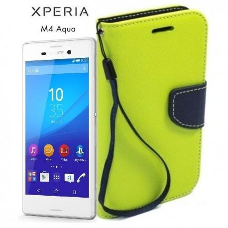 Preklopna Torbica Fancy za Sony Xperia M4 Aqua, Zelena barva