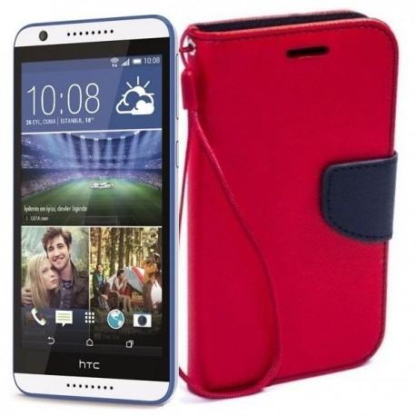 Preklopna Torbica Fancy za HTC Desire 820, Rdeča barva