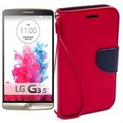 Preklopna Torbica Fancy za LG G3 S, Rdeča barva