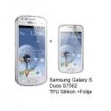 Silikon etui Jekod za Samsung Galaxy S Duos, Galaxy Trend +Folija, bela mat barva