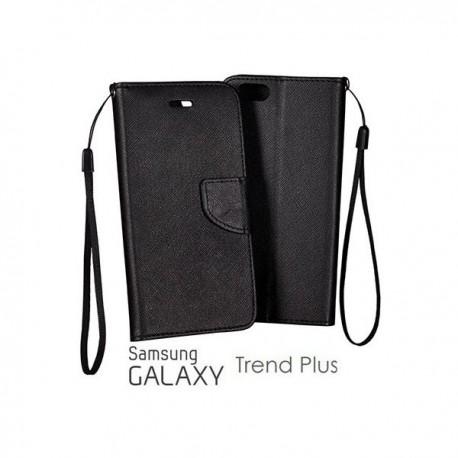 Preklopna Torbica Fancy za Samsung Galaxy S Duos, Galaxy Trend, Črna barva