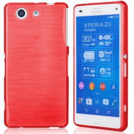 Silikon etui za Sony Xperia Z3 Compact +Folija ekrana, Rdeča barva