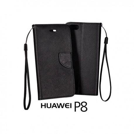 Preklopna Torbica Fancy za Huawei Ascend P8, Črna barva