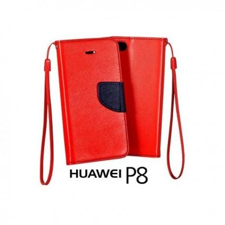 Preklopna Torbica Fancy za Huawei Ascend P8, Rdeča barva
