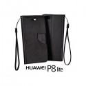 Preklopna Torbica Fancy za Huawei Ascend P8 Lite, Črna barva