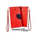 Preklopna Torbica Fancy za Huawei Ascend P8 Lite, Rdeča barva
