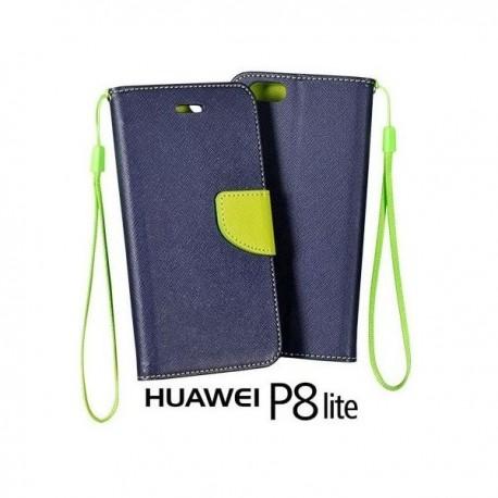 Preklopna Torbica Fancy za Huawei Ascend P8 Lite, Modra barva