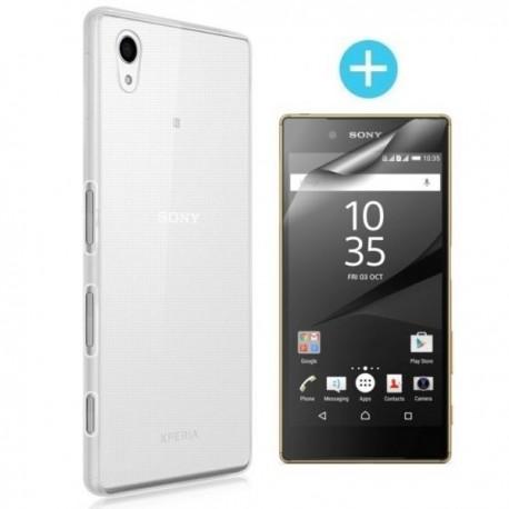 Silikonski etui za Sony Xperia Z5, debeline 0,3mm, Prozorna barva +zaščitna folija