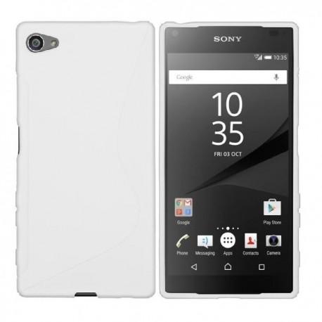 Silikon etui S za Sony Xperia Z5 Compact +zaščitna folija zaslona, Bela barva
