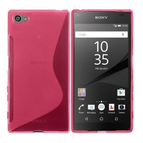 Silikon etui S za Sony Xperia Z5 Compact +zaščitna folija zaslona, Pink barva