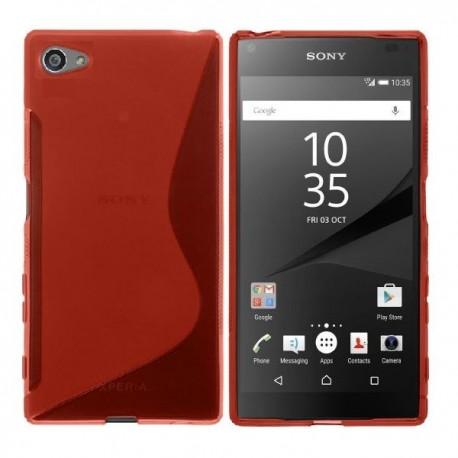 Silikon etui S za Sony Xperia Z5 Compact +zaščitna folija zaslona, Rdeča barva