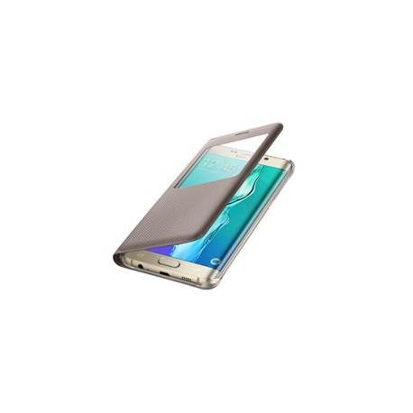 Preklopna torbica "window" za Samsung Galaxy S6 Edge Plus, Zlata barva