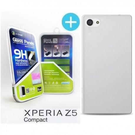 Silikonski etui za Sony Xperia Z5 Compact +Zaščitno steklo X-ONE